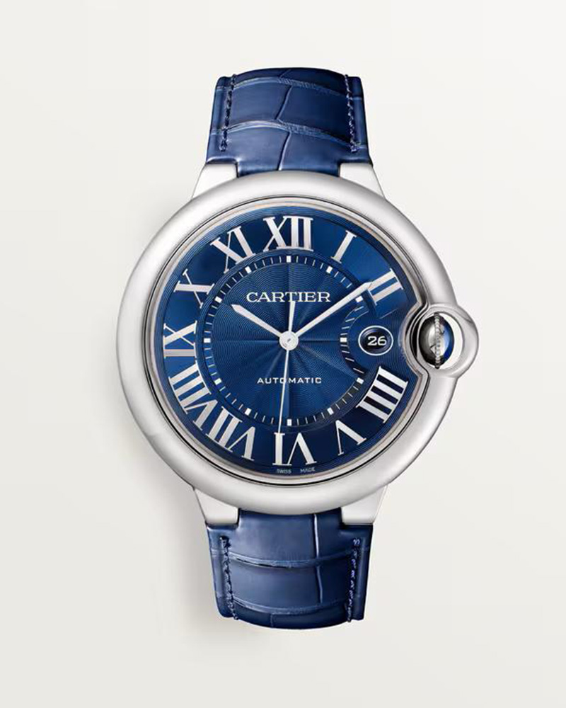CARTIER Ballon Bleu de Steel, Leather (Blue Quilloché)